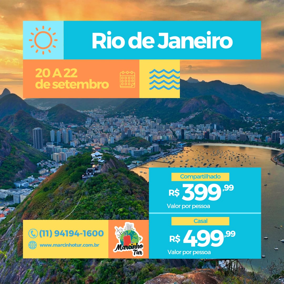 RIO DE JANEIRO +  LAPA  20 A 22 DE SETEMBRO